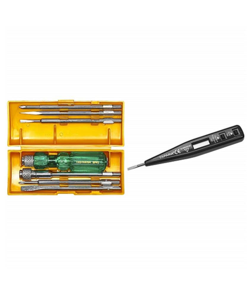 TAPARIA Set of 2 Hand Tool Combo (6in1 Screwdriver Kit(840)/Digital Tester(MDT-81)