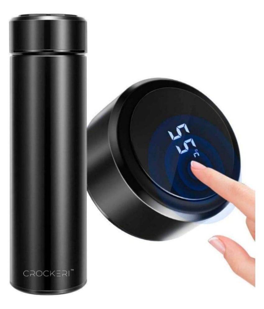     			Rudrax Thermos Bottle with Liquid Temperature Display Black 500 mL Stainless Steel Water Bottle set of 1