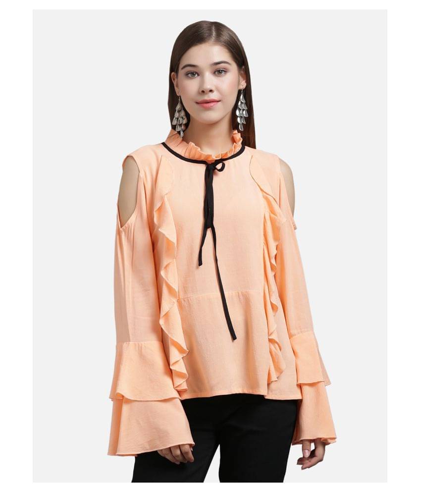     			The Dry State Women's Rayon Regular Top ( Peach )