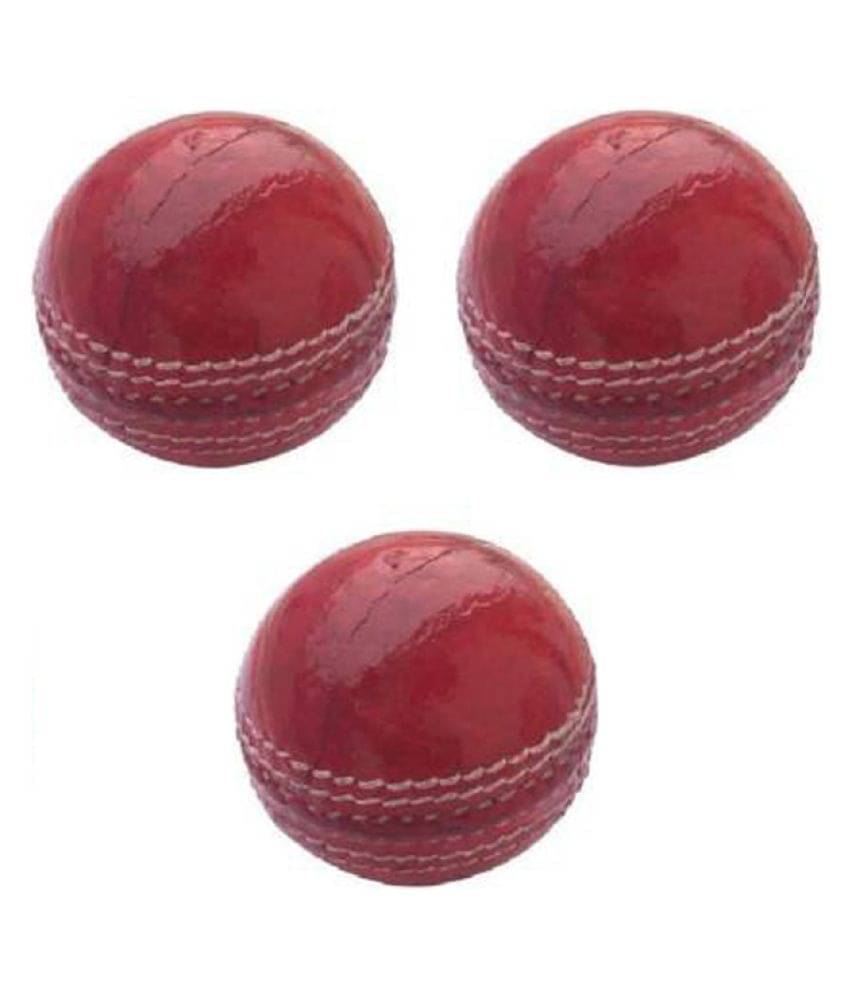     			EmmEmm Pack of 3 Pcs Genuine Leather Cricket Balls