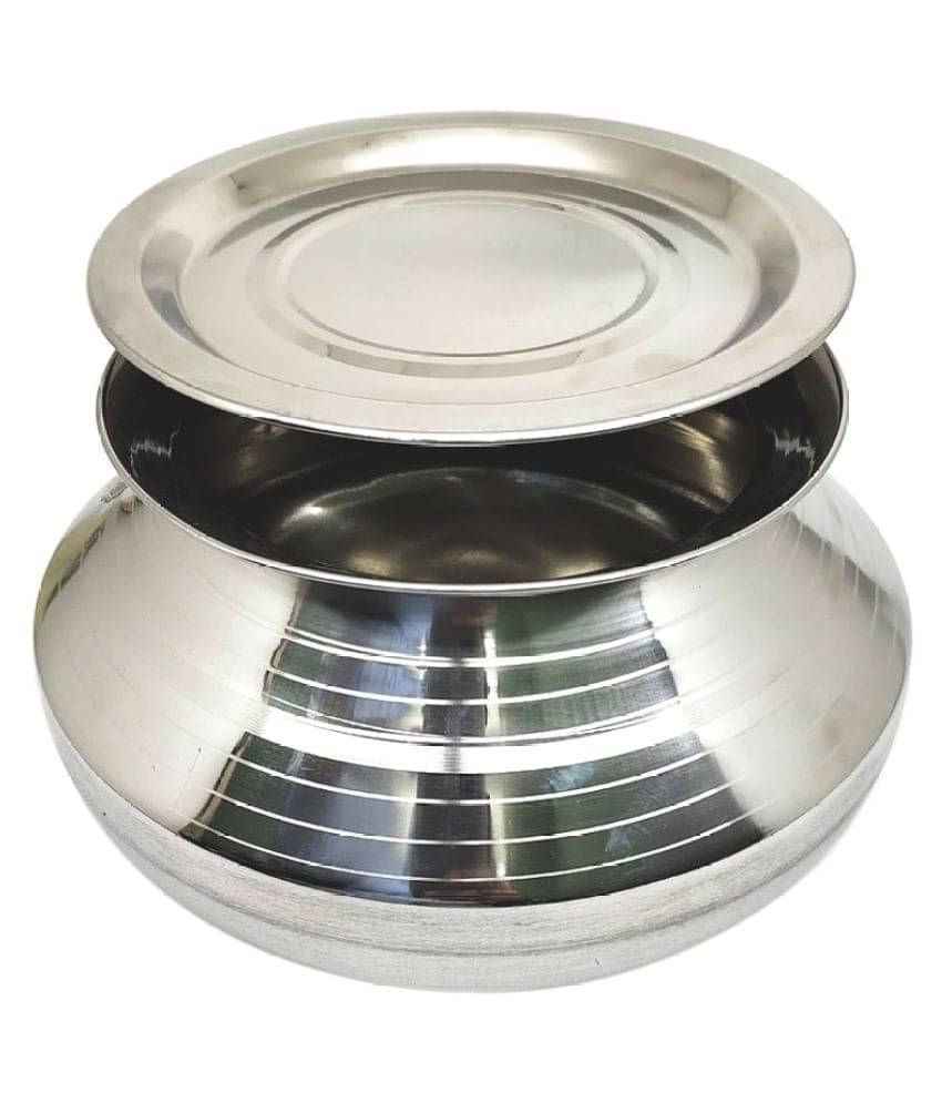 bartan hub Pongal Handi No Coating Stainless Steel Handi 18 cm 3500 mL bartan hub Pongal Handi No Coating Stainless Steel Handi 18 cm 3500 mL