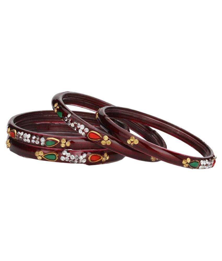 Afast Designer Fancy Party Glass Bangle Cum Kada Set Of 4 Decorative With Colorful Beads & Stone (With Safety Cum Gift Box) BN-16_2.4 Afast Designer Fancy Party Glass Bangle Cum Kada Set Of 4 Decorative With Colorful Beads & Stone (With Safety Cum Gift Box) BN-16_2.4