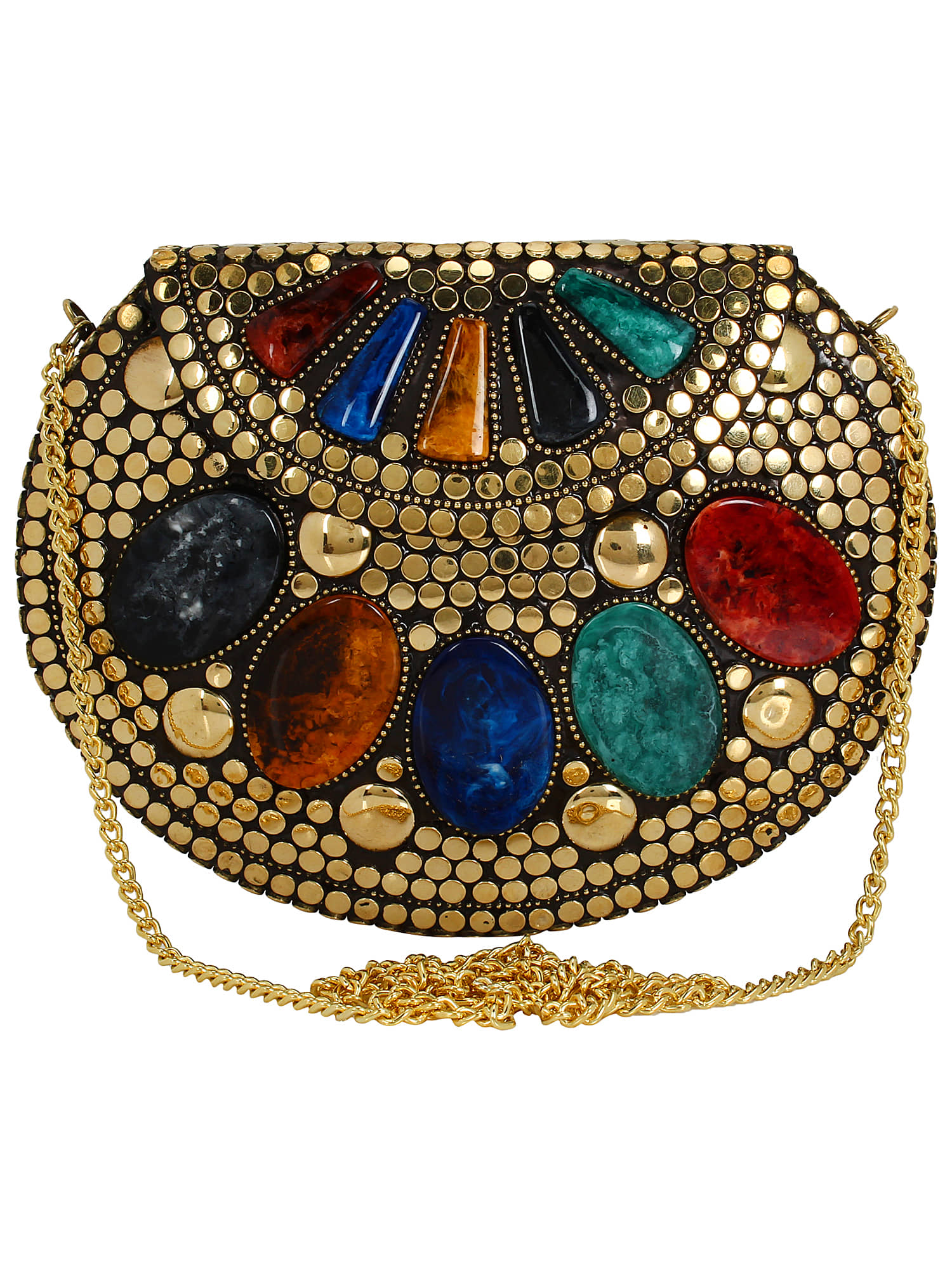 Anekaant Gold Metal Box Clutch - Handbags | Buy online on ZillyBuy