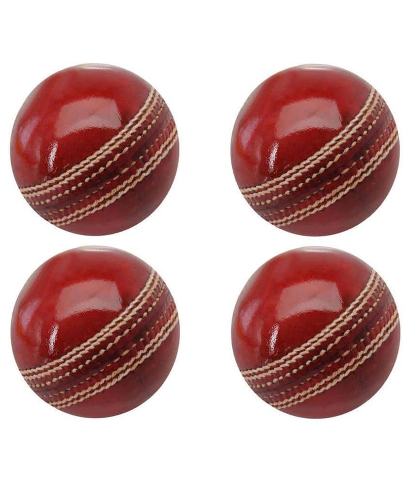 EmmEmm Pack of 4 Pcs Gold Standard Leather Cricket Balls - Sports and Fitness Equipment | Buy online on ZillyBuy