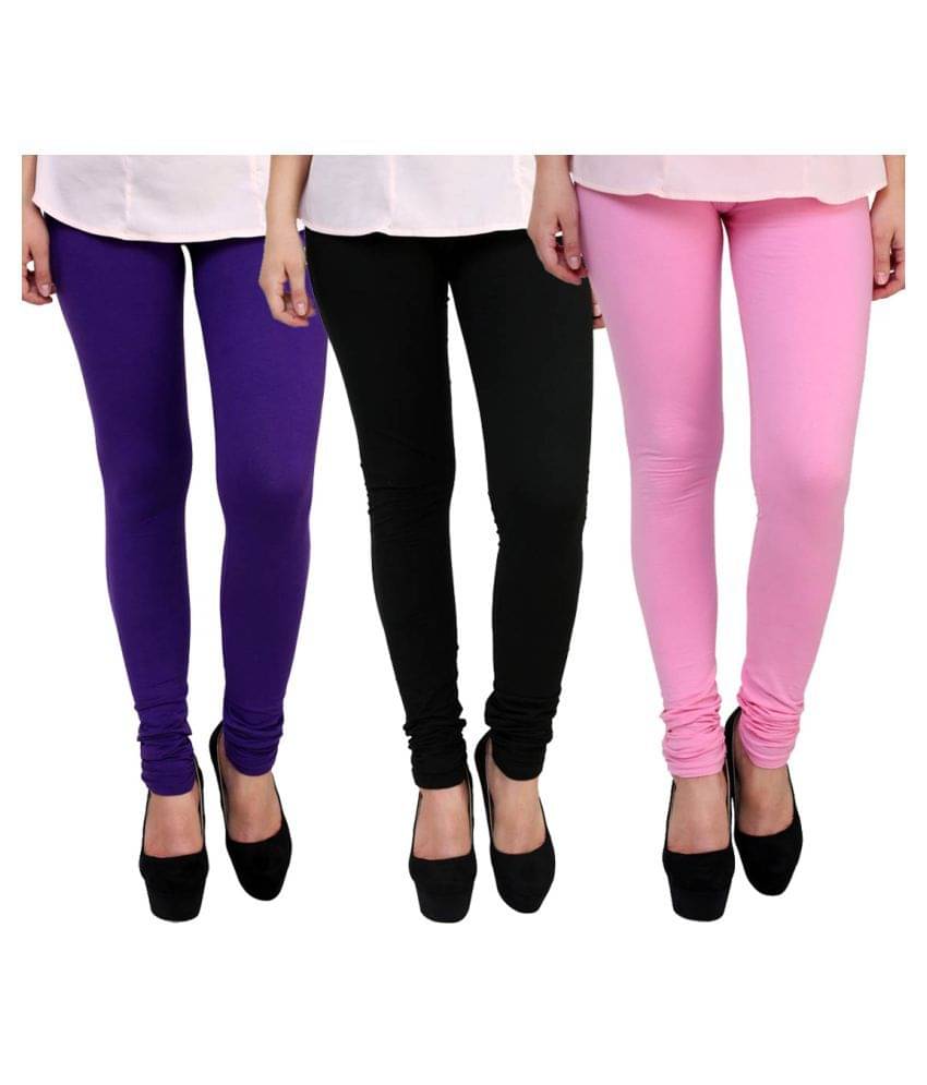     			FnMe Cotton Lycra Pack of 3 Leggings