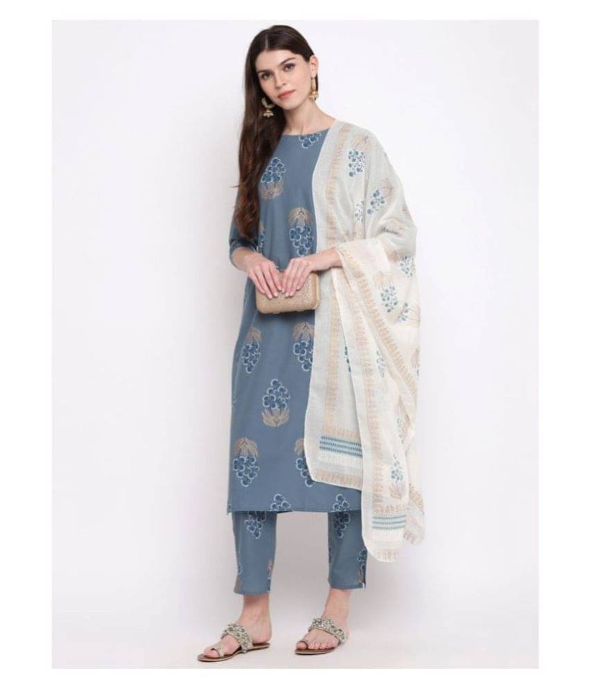     			Stylum Cotton Kurti With Pants - Stitched Suit