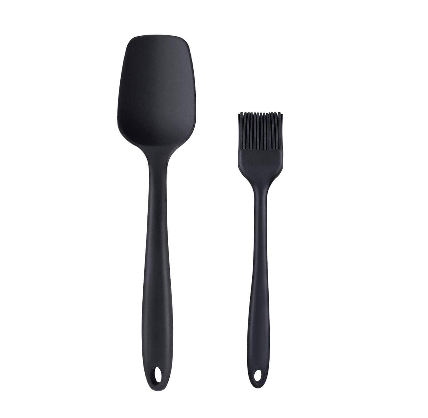 Baskety Silicone Mixing Spatula Kitchen Utensil ( Pack of 2, Black ) Baskety Silicone Mixing Spatula Kitchen Utensil ( Pack of 2, Black )