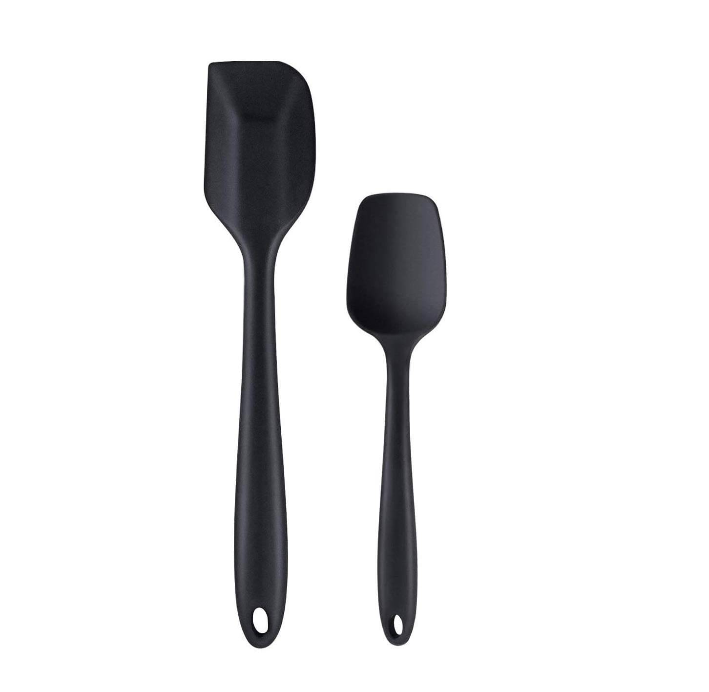 Baskety Silicone Flexible Serving Mixing with Stainless Steel Core Spatula ( Pack of 2, Black ) Baskety Silicone Flexible Serving Mixing with Stainless Steel Core Spatula ( Pack of 2, Black )