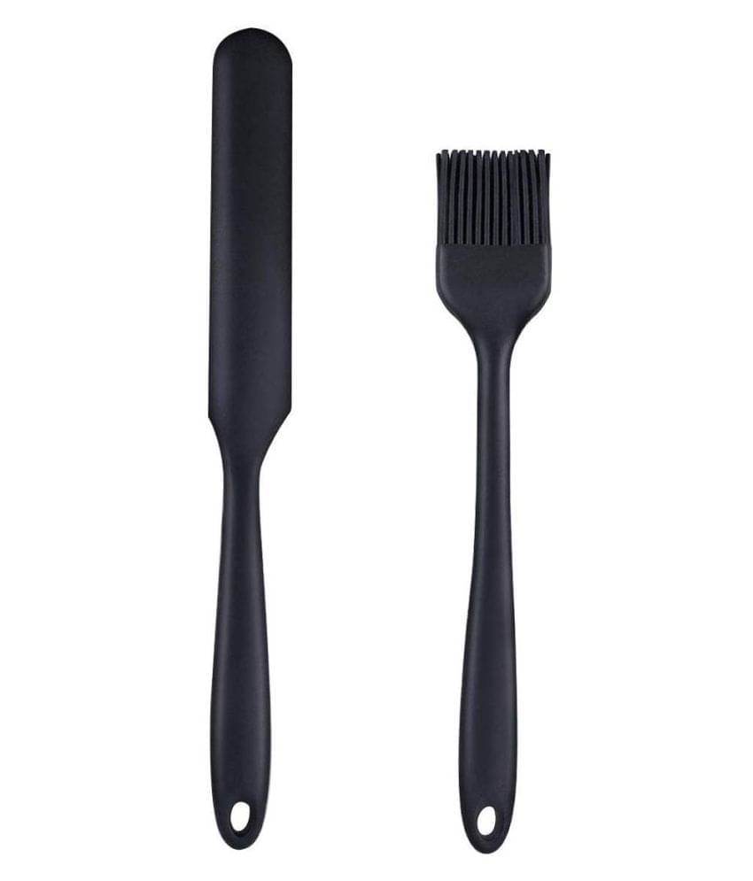 Baskety Silicone Cream Jar and Basting Pastry Brush Spatula ( Pack of 2, Black ) Baskety Silicone Cream Jar and Basting Pastry Brush Spatula ( Pack of 2, Black )