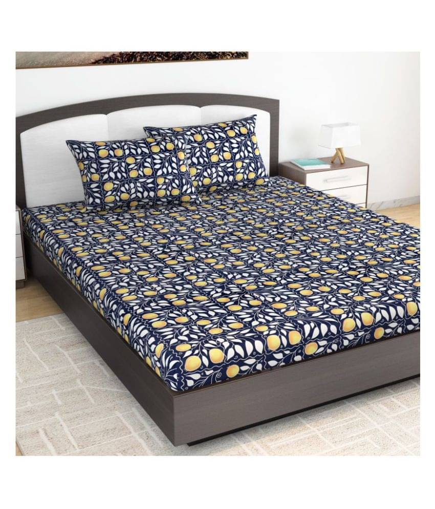     			DIVINE CASA Cotton King Bedsheet ( Blue )