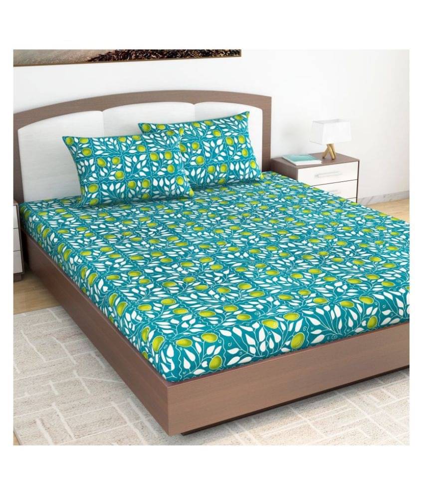     			DIVINE CASA Cotton King Bedsheet ( Green )