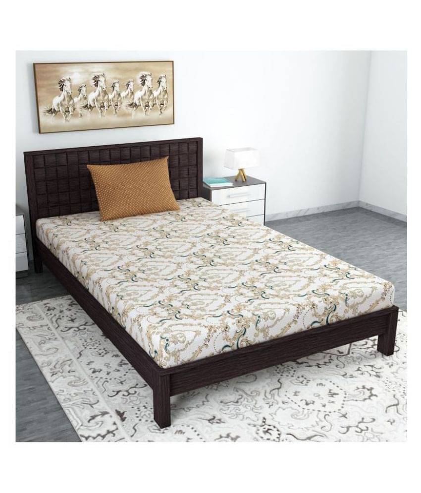     			DIVINE CASA Cotton Single Bedsheet ( Beige )