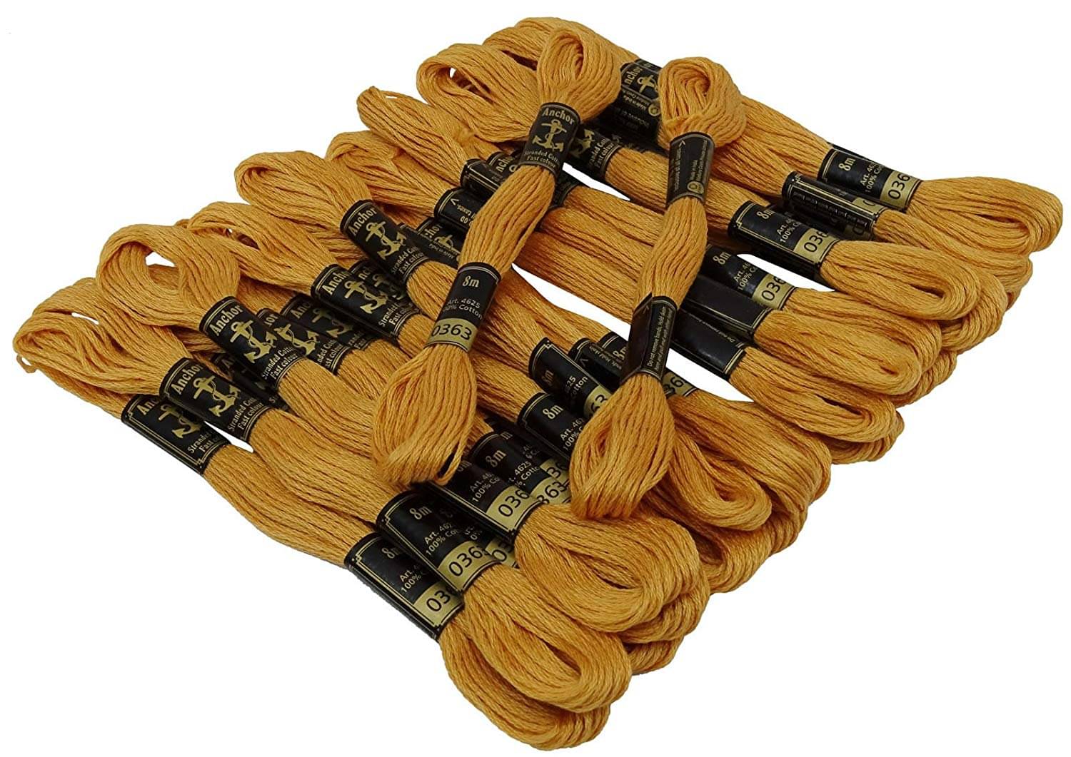     			PRANSUNITA Anchor Stranded Cotton 6 Strand Cross-Stitch Hand Embroidery Stranded Cotton Craft Sewing Floss Thread, Pack of 10 (Anchor 363)