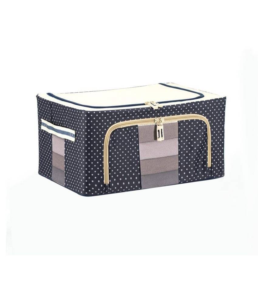     			PrettyKrafts Fabric Foldable Under Bed Storage Box Steel Frame Transparent View Collapsible Wardrobe Storage Organizer Bag Mix Color