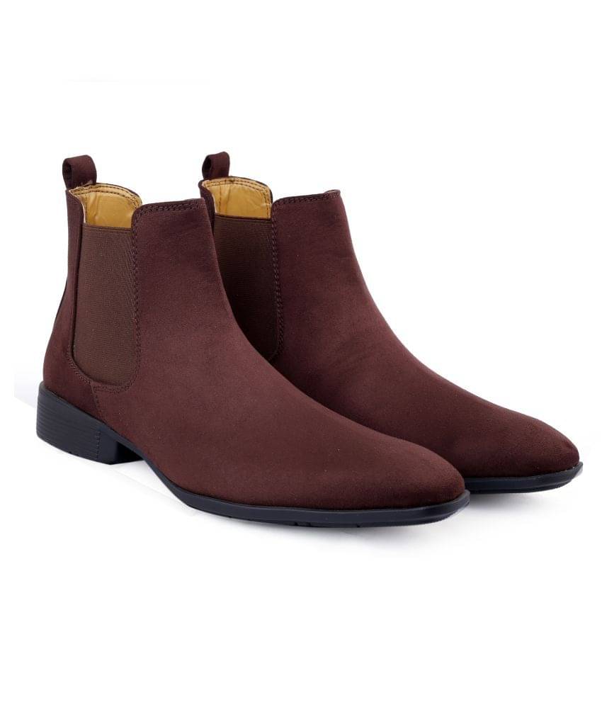     			YUVRATO BAXI Brown Chelsea boot