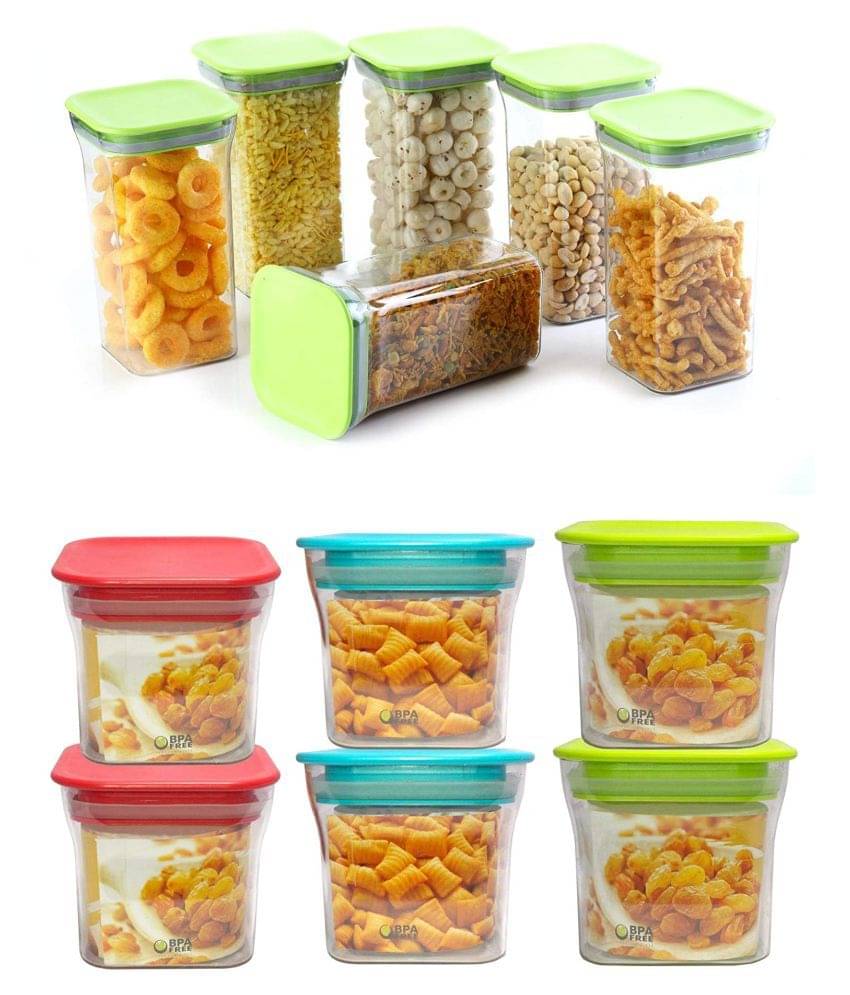     			Analog Kitchenware Dal/Pulse/Grocery Plastic Multicolor Food Container ( Set of 12 )