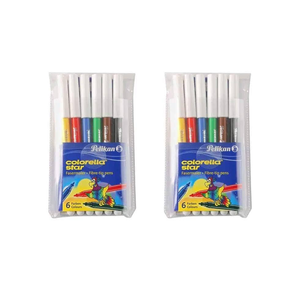 COLORELLA STAR FIBRE TIP PENS WALLET  6`S PACK OF 3