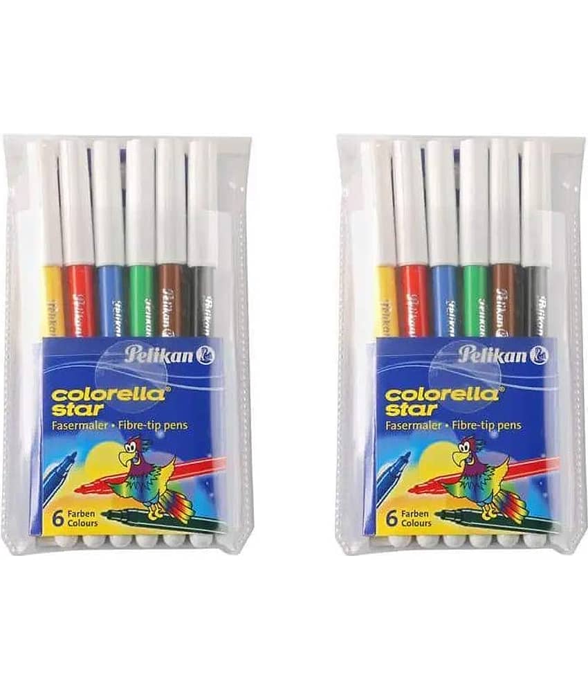 COLORELLA STAR FIBRE TIP PENS WALLET 6`S PACK OF 3 - Stationery | Buy online on ZillyBuy