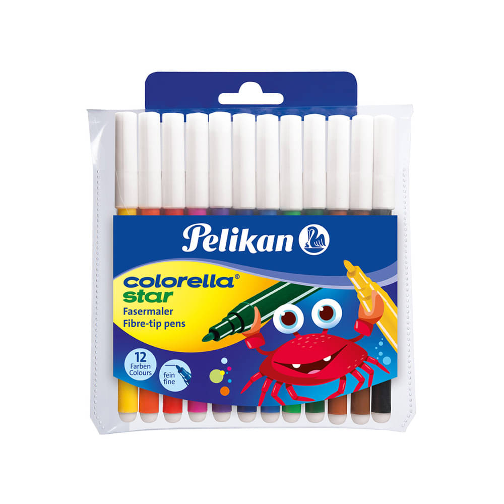     			COLORELLA STAR FIBRE TIP PENS, WALLET  12`S PACK OF 2