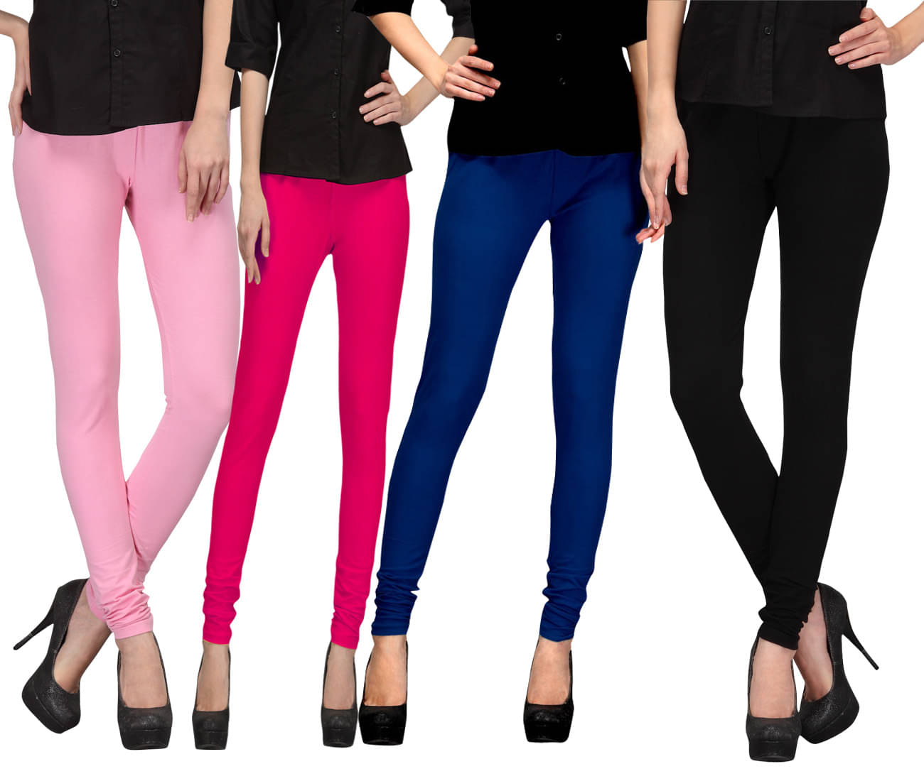     			FnMe Cotton Lycra Pack of 4 Leggings