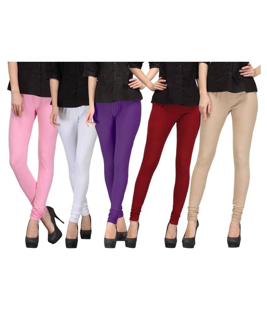     			FnMe Cotton Lycra Pack of 5 Leggings