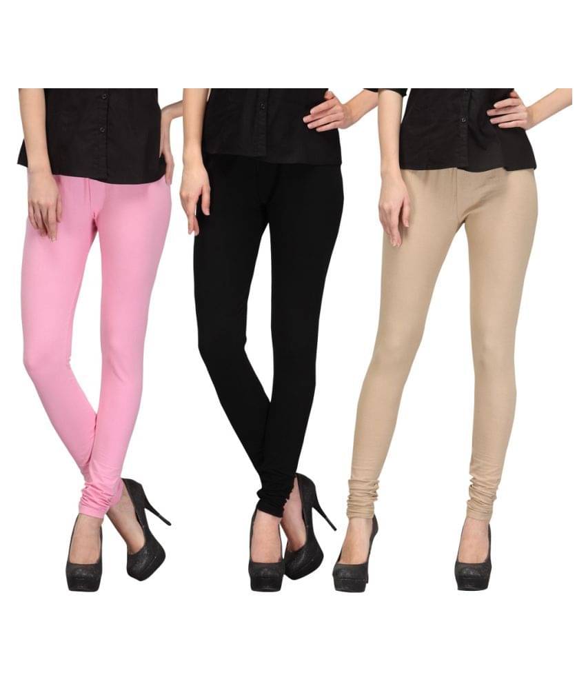     			FnMe Cotton Lycra Pack of 3 Leggings
