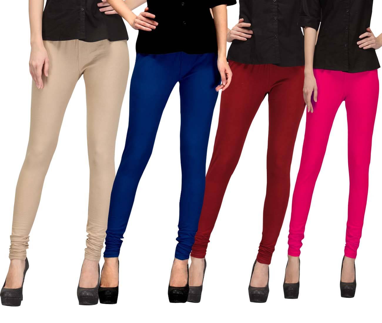     			FnMe Cotton Lycra Pack of 4 Leggings