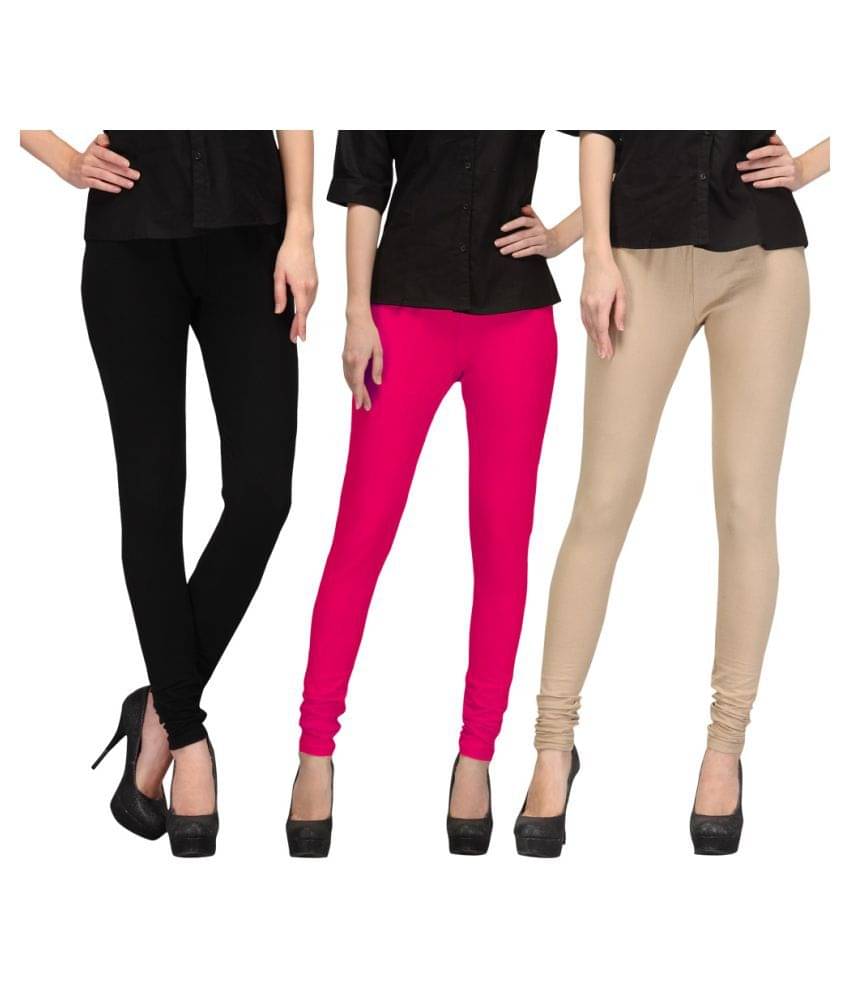     			FnMe Cotton Lycra Pack of 3 Leggings
