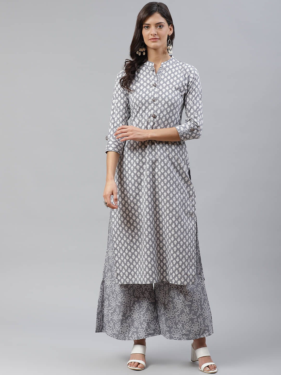 HIGHLIGHT FASHION EXPORT - Light Grey Straight Cotton Women's Stitched Salwar Suit ( Pack of 1 )