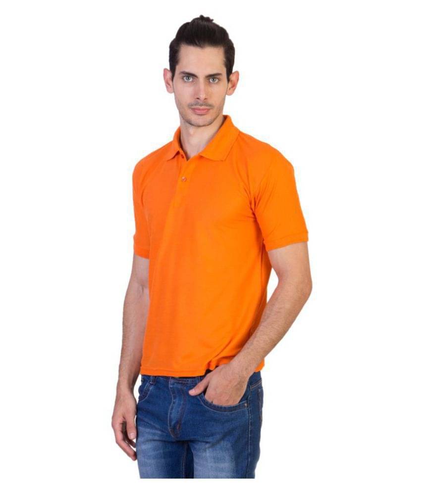     			HVN Pack of 1 Cotton Blend Regular Fit Plain Men's Polo T Shirt ( Orange )