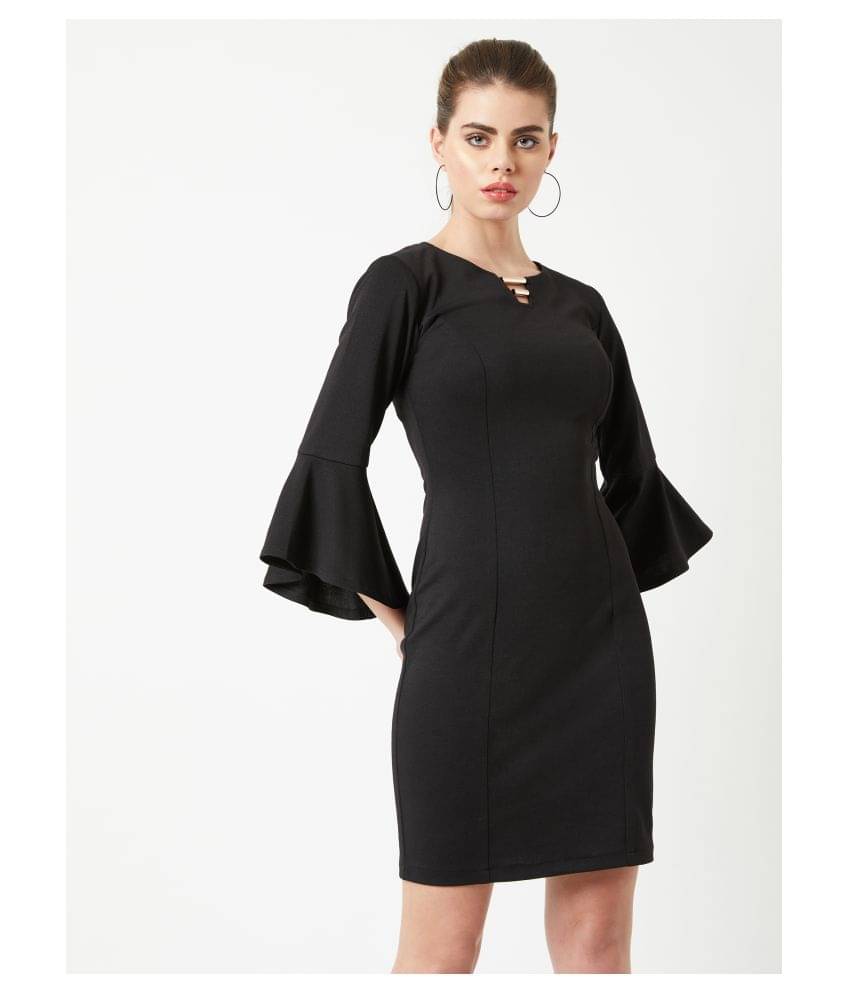     			Miss Chase Women Polyester Bodycon Dress ( Black )
