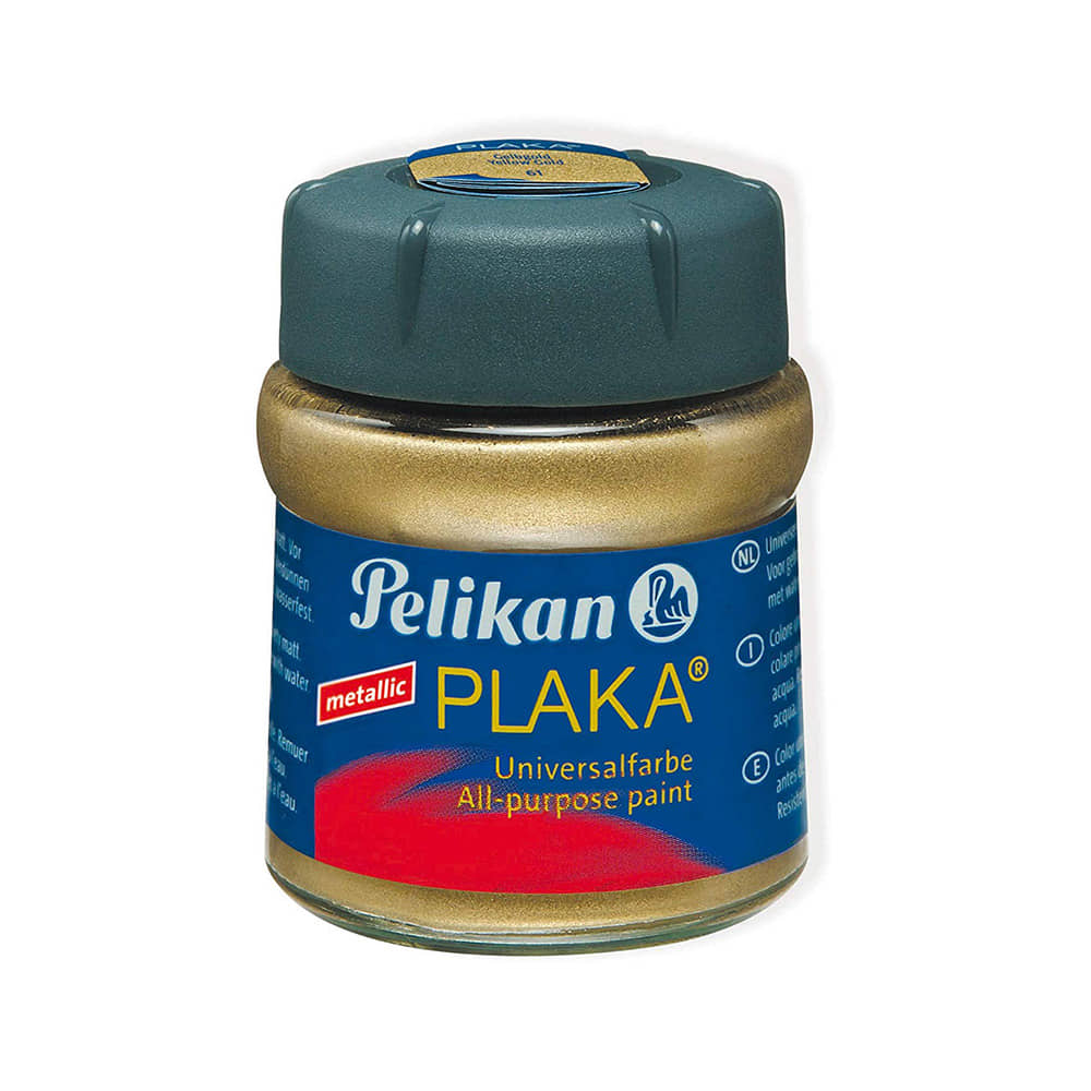 PAINT PLAKA METALLIC SHADES YELLOW GOLD  50  ML