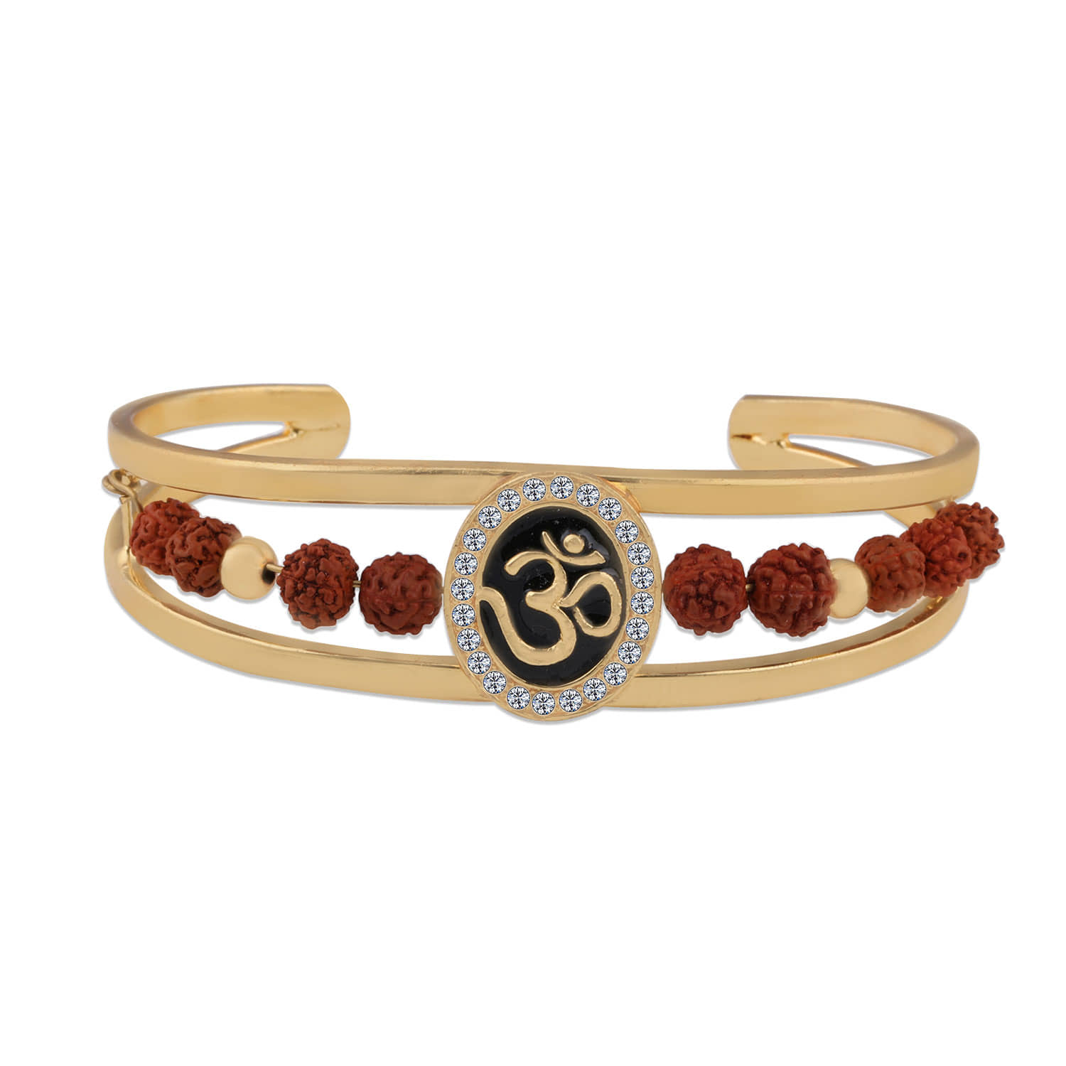 SILVERSHINE Goldplated Bahubali Design With Rudraksh Kada for men and boy jewellery - Bangles & Bracelets | Buy online on ZillyBuy