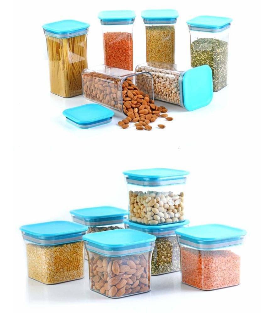 Analog Kitchenware Dal/Pulse/Groccery Plastic Navy Blue Food Container ( Set of 12 )     			Analog Kitchenware Dal/Pulse/Groccery Plastic Navy Blue Food Container ( Set of 12 )