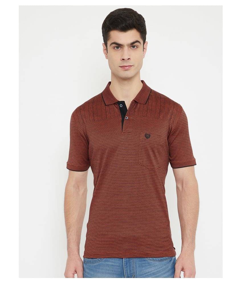     			Duke Pack of 1 Polyester Regular Fit Solid Half Sleeves Men's Polo T Shirt ( Brown )