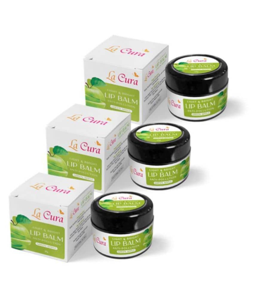La Cura Herbal Light & Bright Anti Pollution Lip Balm | Pack of 3
