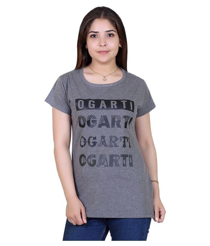     			Ogarti Women's Cotton Regular Top ( Dark Grey )