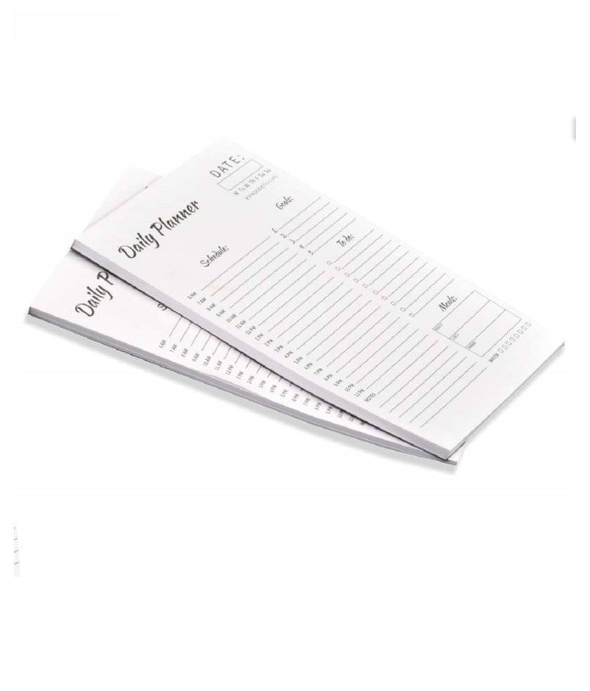     			COI Daily to DO List Notepad| Desktop Planner PAD with Schedule, Meal and Water Intake Tracker, Reminder| Cute Home Office School Supplies |UNDATED 50 Sheets Each|Set of 2 Writing Pads