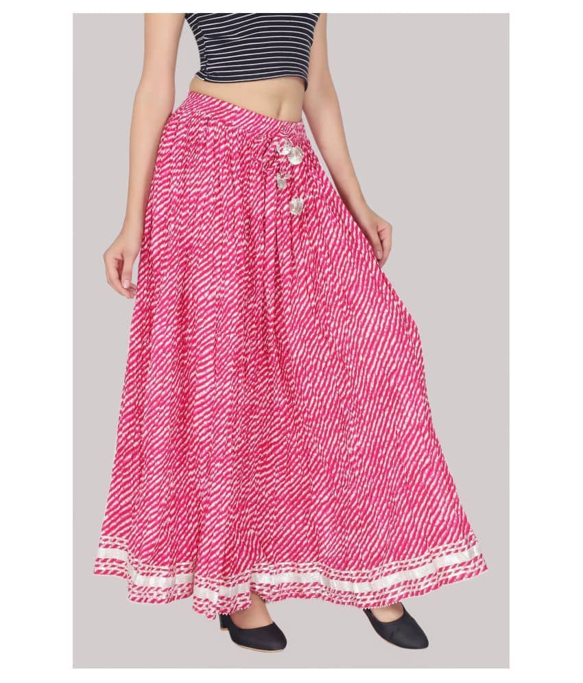FABRR Cotton A-Line Skirt - Pink