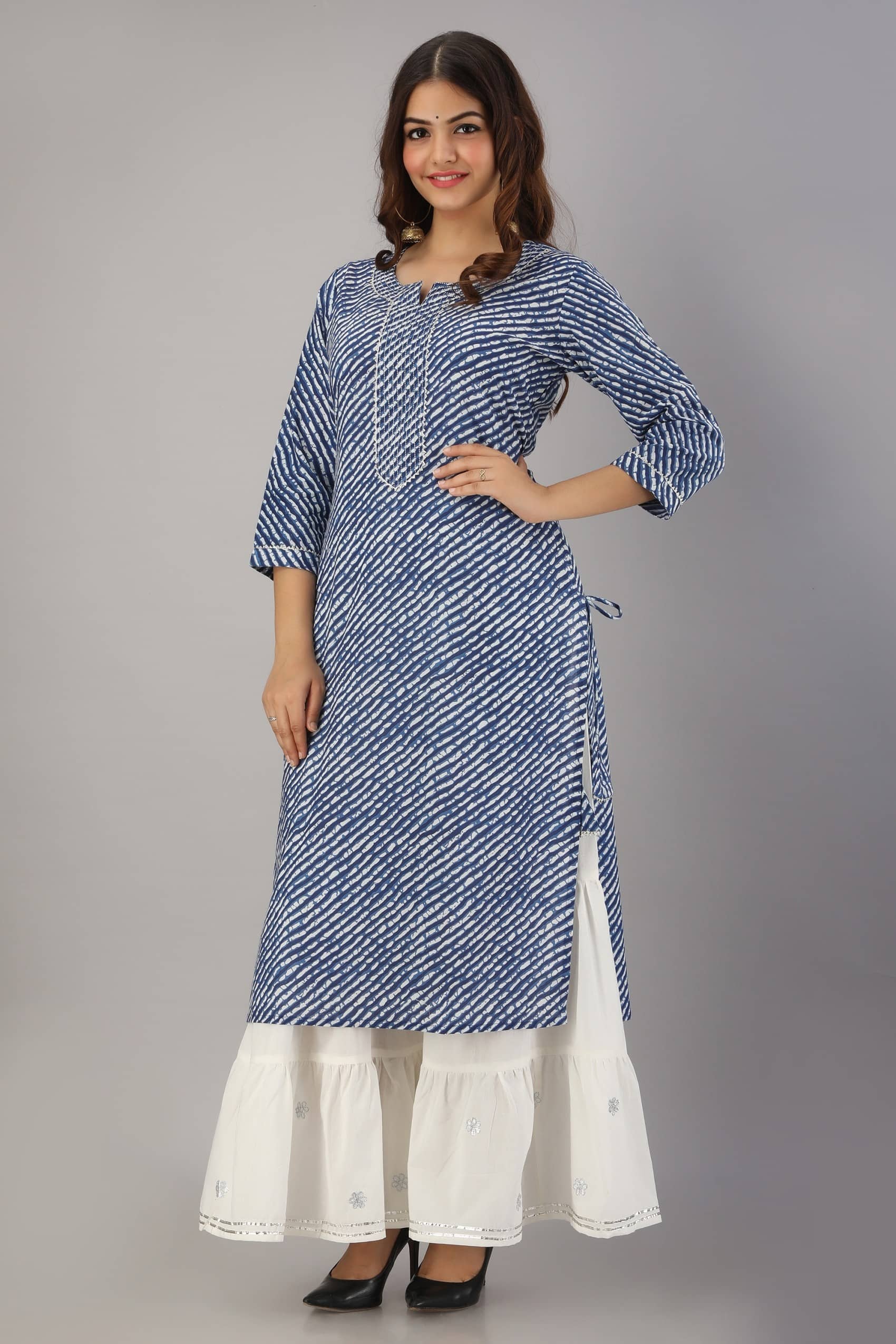 FABRR - Blue Straight Cotton Women's Stitched Salwar Suit ( Pack of 1 )