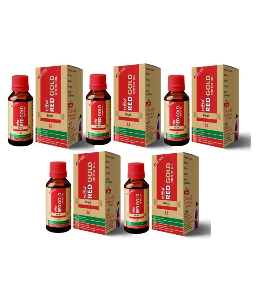 Jolly Pack of 5 Red Gold Ortho Oil 5 Gm Pack of 5