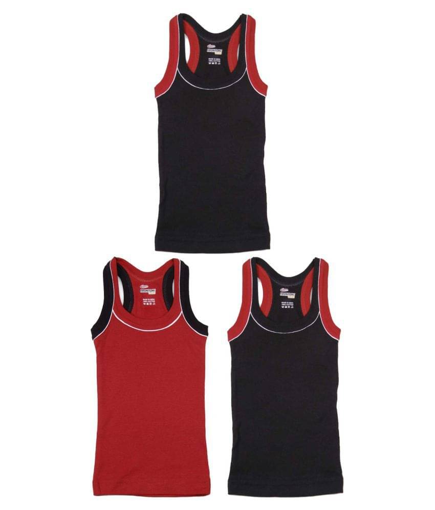     			Rupa Frontline Cotton Multicolor Sleeveless Vests for Kids/Boys - Pack of 3