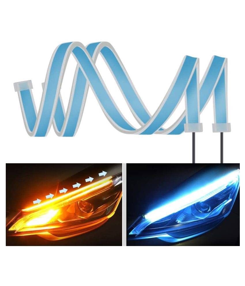     			AutoRight Ultra-Thin Car LED Daytime Running Light Soft Tube LED Strip Colorful Water Light Guide Car Light Guide Strips - 60cm White