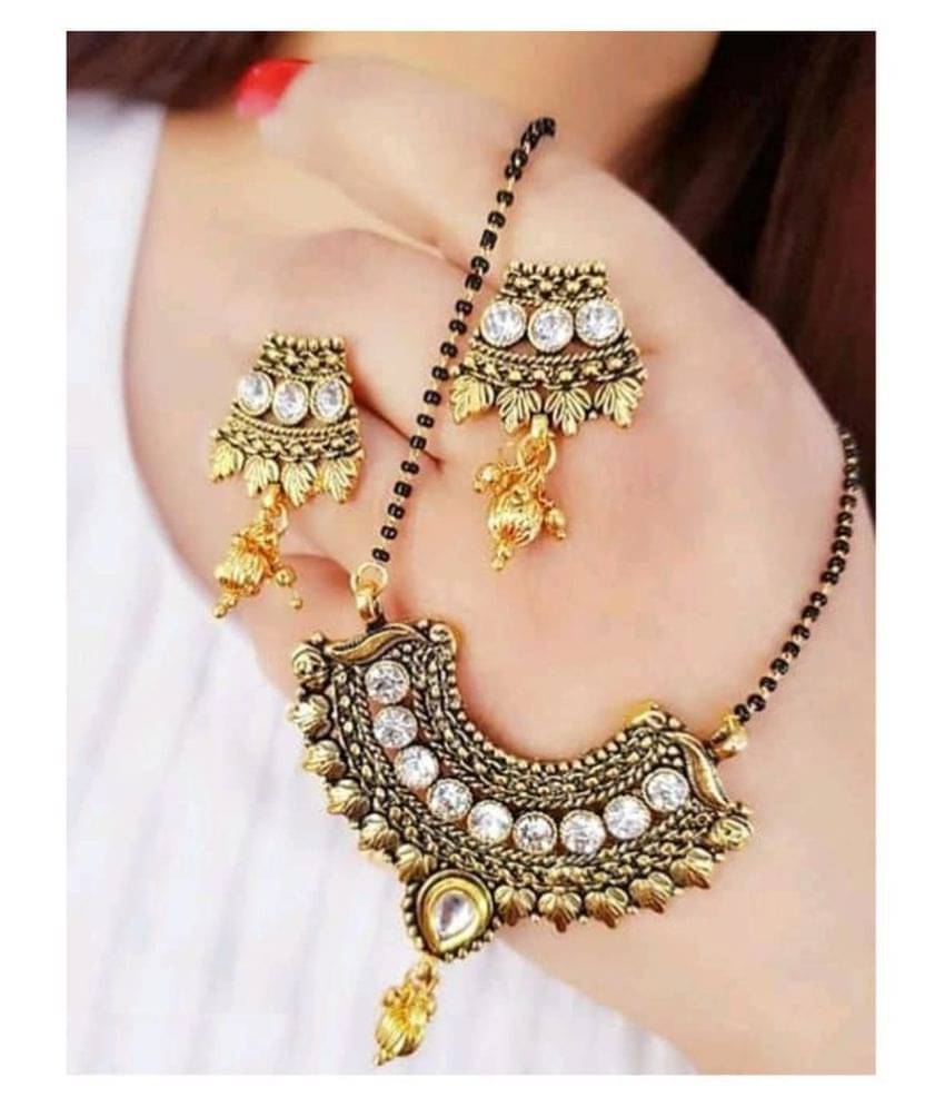     			Bhagya Lakshmi Women's Pride Traditional Antique Mangalsutra With Earrings For Women