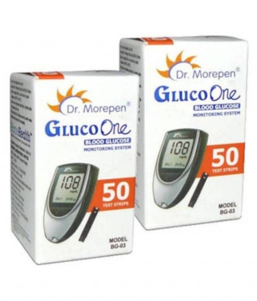 Dr Morepen 100 Test Strips(50*2) for BG 03 Glucometer(Strips Only Pack) Dr Morepen 100 Test Strips(50*2) for BG 03 Glucometer(Strips Only Pack)
