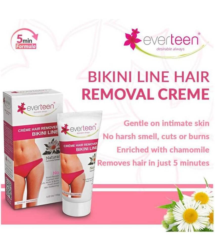 everteen Bikini Line Hair Remover Creme - Natural for Women - 1 Pack (100g)