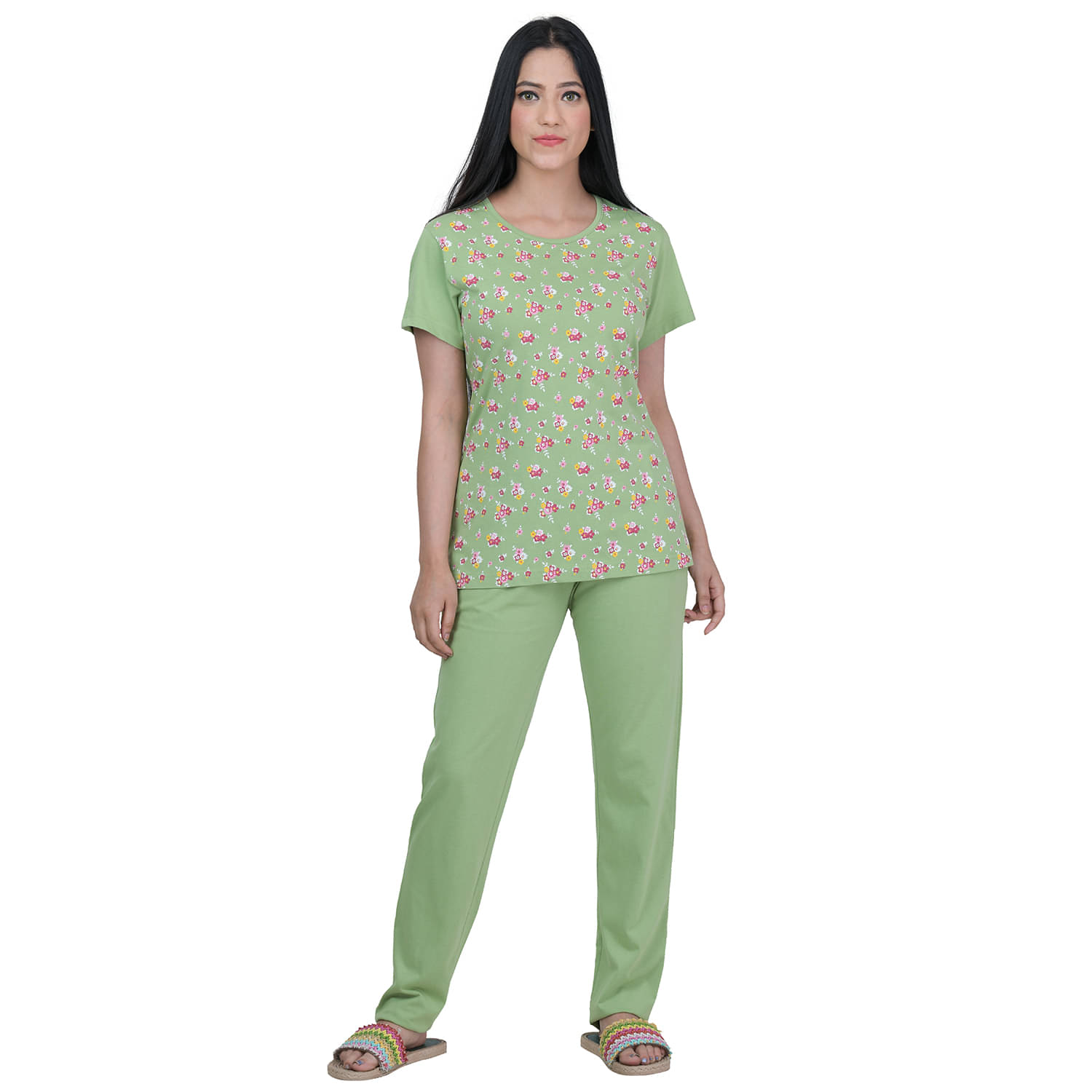     			Kaily Cotton Nightsuit Sets - Green