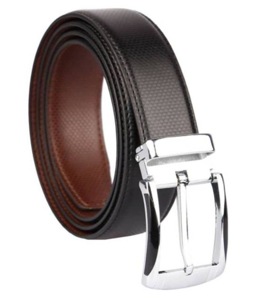 Runsi Black Faux Leather Formal Belt