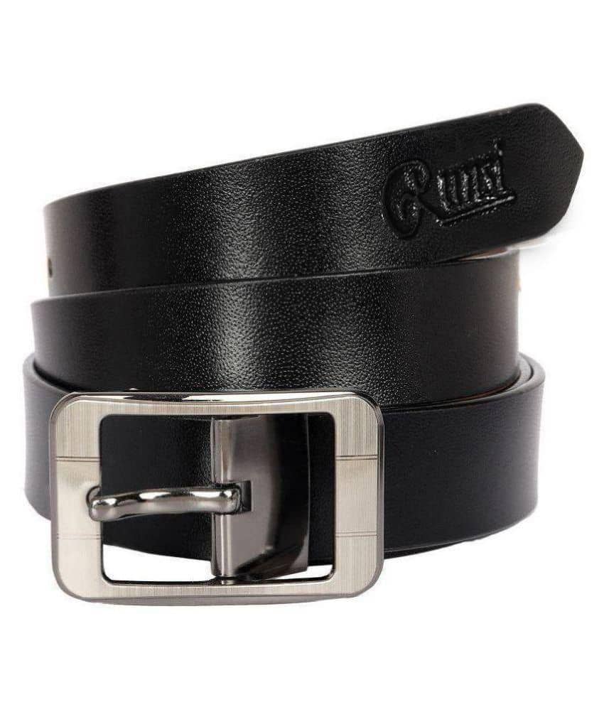 Runsi Black Leather Casual Belt