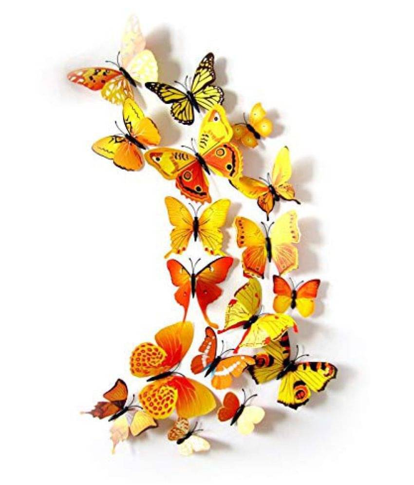 Idream Yellow Butterfly Magnet Nature 3D Sticker ( 12 x 9 cms )     			Idream Yellow Butterfly Magnet Nature 3D Sticker ( 12 x 9 cms )
